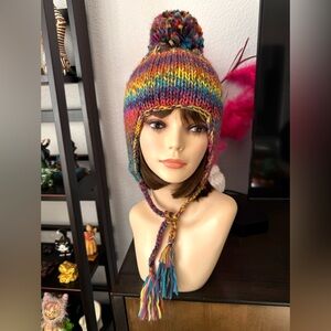 Joe Boxer Multicolor Knit Beanie with Pom-Pom